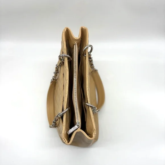 Chanel Beige Quilted Caviar Leather GST Shopper Tote - Picture 7 of 12